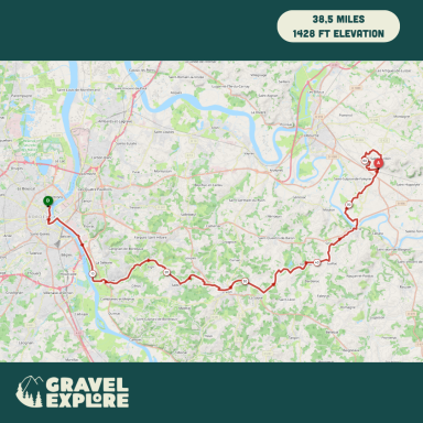 Bike route around Bordeaux : Self Guided Gravel Bike Experience